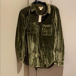 Anthropologie Velvet Top